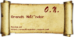 Orendt Nándor névjegykártya